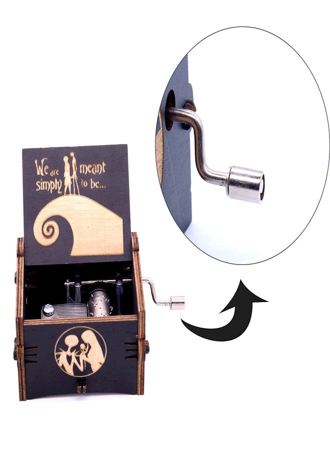 Keast We Are Simply Meant to Be Hand Crank Music Boxes, Unique Vintage Laser Engraved Wood Nightmare and Christmas Music Box Valentine's Day Gift for Women - Image 3